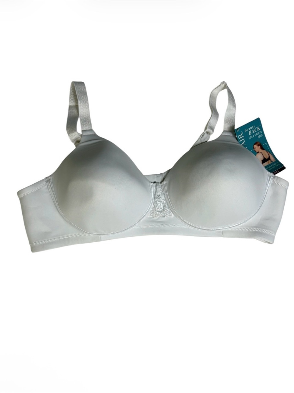 NWT vanity Fair full figure white embroidered scuba bra size 42B